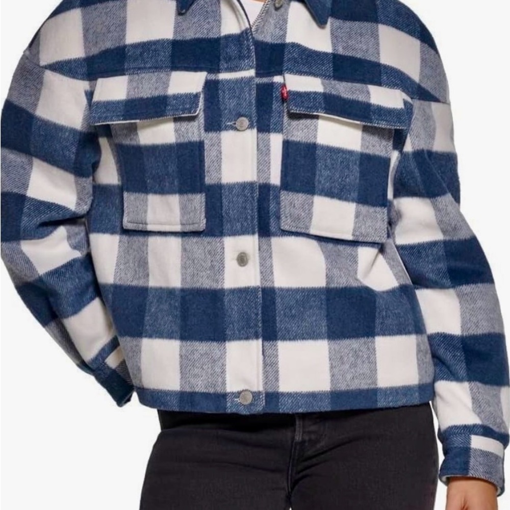NWT Levi’s Crop Shirt Jacket Buffalo Check XS